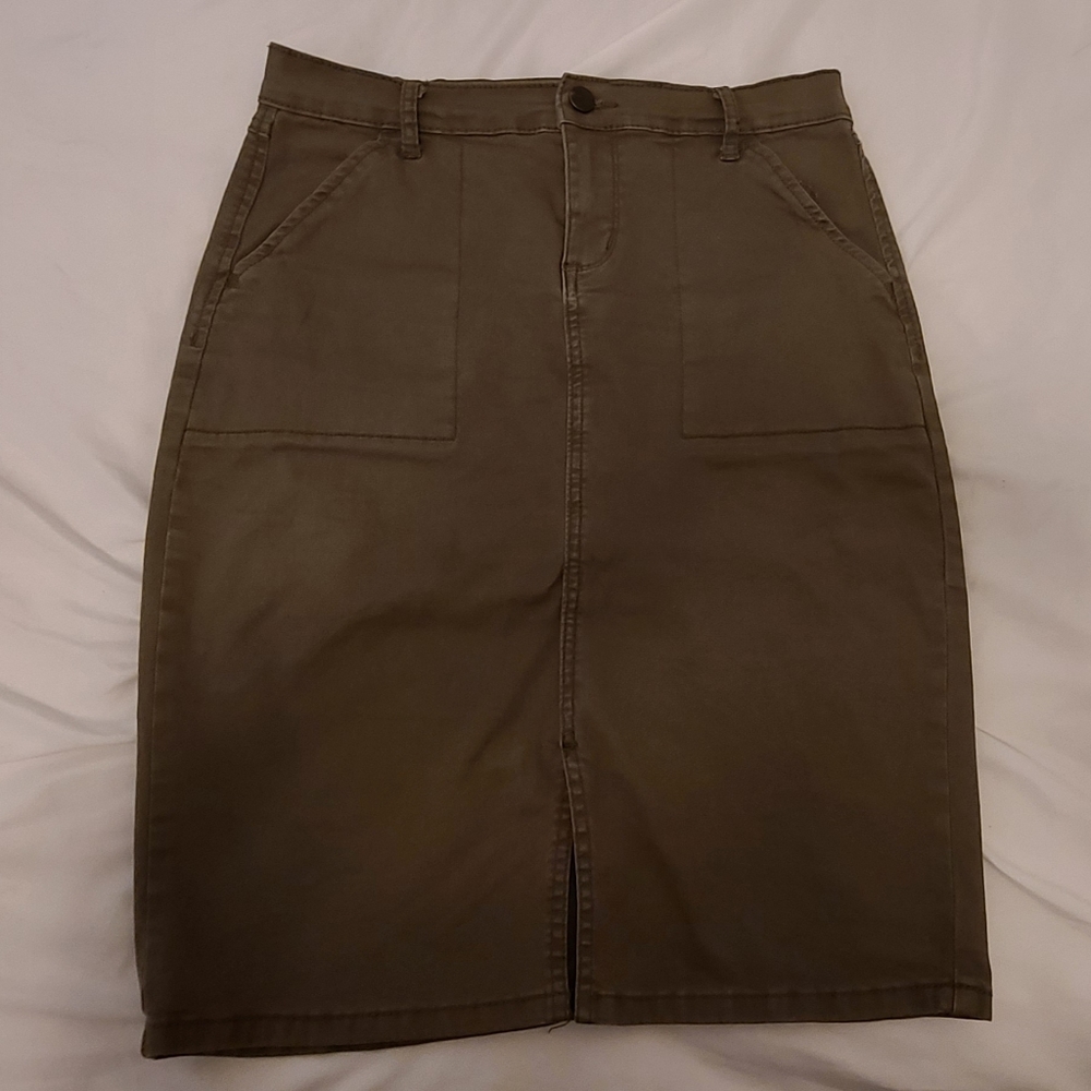 Green army skirt